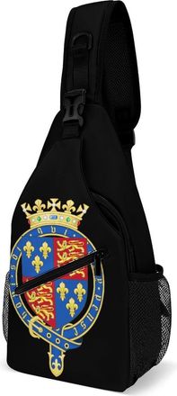 Generic Royal Coat of Arms of England Unisex Shoulder Bags Casual Crossbody Chest Bag Sling Backpack for Hiking Cycling Travel