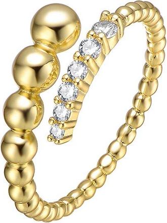 Genevive 14K Over Silver Cz Love Ring