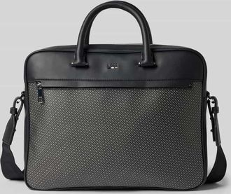 HUGO BOSS Laptoptasche mit Monogramm Muster Modell RAY_MN_S in Black, Größe 1