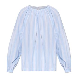 Marni Blouses, female, Blue, Size: S Striped Cotton-poplin Shirt