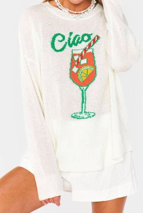 Show me your Mumu Woodsy Sweater In Ciao Cocktail Graphic Knit