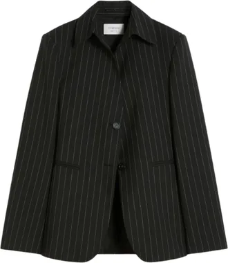 Sportmax Black Pinstripe Single Button Jacket