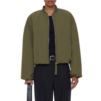 Closed Womens Bomber Jacket In Army Green