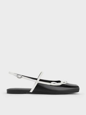 Charles & Keith Two-Tone Bow Slingback Mary Jane Flats