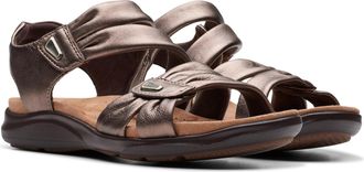 Clarks Womens Kitly Ave Sandals, Color Bronze Leather, Size: 4 UK Wide