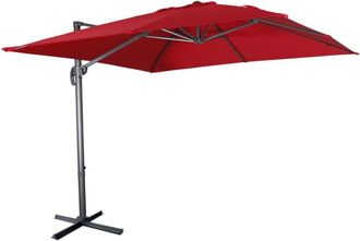 Sweeek Sombrilla jard&iacute;n, parasol exc&eacute;ntrico cuadrado, rojo, 300x300 cm
