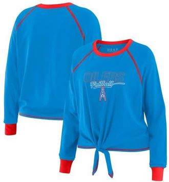 WEAR by Erin Andrews Womens WEAR by Erin Andrews Light Blue Houston Oilers Tie-Front Long Sleeve T-Shirt at Nordstrom, Size X-Small