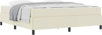 vidaXL Bed Frame with Mattress Cream 180 x 200 cm Fabric vidaXL