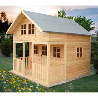 Shires Lodge Playhouse Kids Wendy House in Light Tan