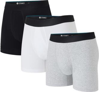 Stance 3-Pack Boxer Briefs in White/black/grey at Nordstrom, Size X-Large