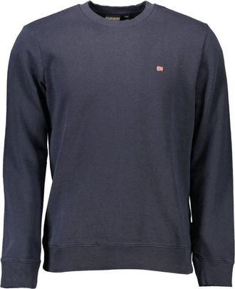 Napapijri Blauwe Katoenen Heren Trui - Heren - Sweatshirts - Blauw - L - Katoen - Hoodies & sweatvesten