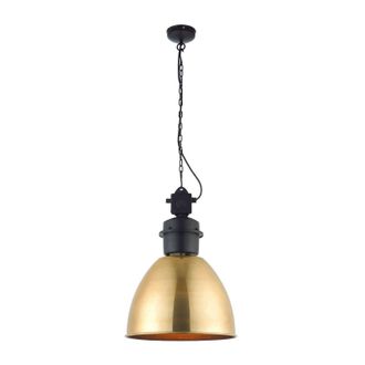 Loops Ceiling Pendant Light Antique Brass Paint & Matt Black 40W E27 GLS