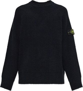 Stone Island Logo Patch Sweater - Heren - Ronde hals truien - Blauw - XL - Truien & Vesten