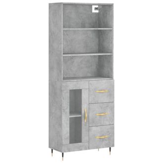 Berkfield Home Highboard Concrete Grey 69.5x34x180 cm Engineered Wood