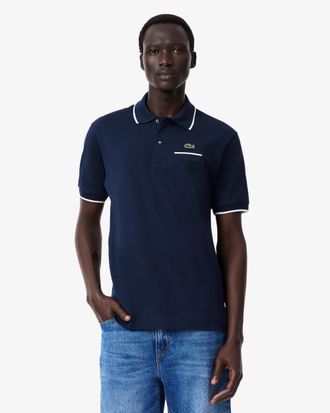Lacoste Mens L.12.12 Classic Fit Polo Shirt in Dark Blue Cotton - Size X-Large