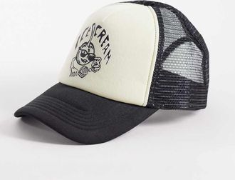 Icecream Cappellino trucker color crema e nero con visiera a contrasto e logo con ciliegie
