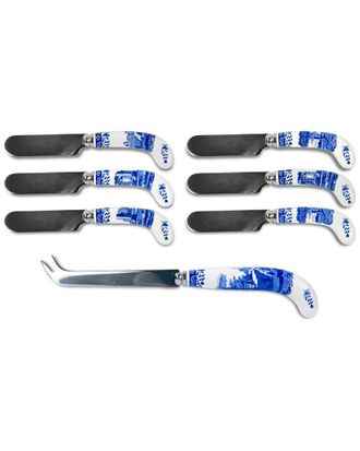 Spode Blue Italian 7Pc Cheese/Spreader Set