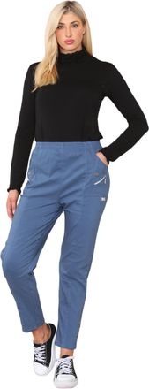 Generic Ladies Womens Full Length Cherry Berry Trousers - Bottom Slim Summer Pants Elasticated Italian Casual Pants Joggers Plus 10-24 (Indigo, 14)