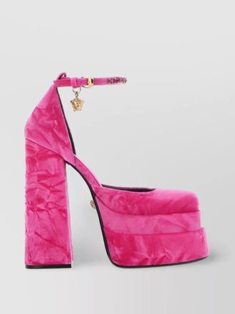 Versace velvet platform pumps