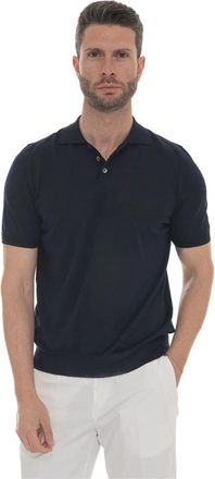 Hindustrie Katoenen Jersey Polo Shirt - Heren - Polos - Blauw - M - Katoen - Tops