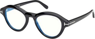 Tom Ford Blue Light Block Geometric Mens Eyeglasses FT5962-B 001 50
