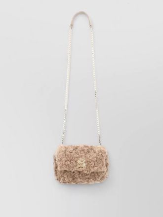 HUGO BOSS chain strap faux fur shoulder bag