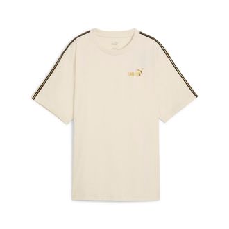 Puma T-Shirt PUMA ESS TAPE MINIMAL GOLD TEE, Damen, Gr. XL, weiss (alpine snow), Jersey, Obermaterial: 100% Baumwolle, unifarben, relaxed fit normal, Rundh