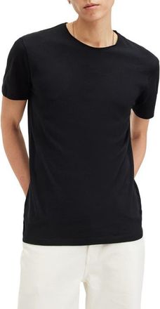 AllSaints Figure Roll Neck Cotton T-Shirt in Jet Black at Nordstrom, Size Xx-Large