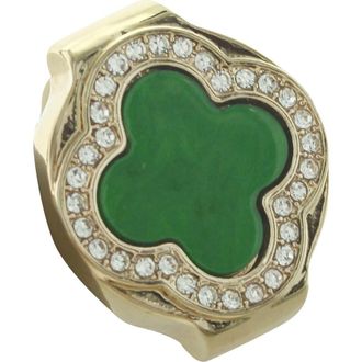Olivia Welles Clover Ring in Gold /Green /Clear at Nordstrom Rack