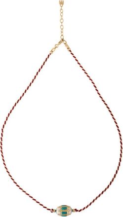 Doroth&eacute;e Sausset Bicolored Ketting met Emaille en Turkoois - Dames - Kettingen - Veelkleurig - ONE Size - Leer - Accessoires
