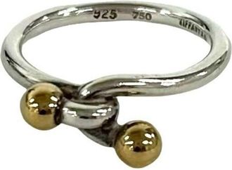 Tiffany & Co. Gold Silver Yellow Gold (18K) Silver 925 Band Ring (Pre-Owned)