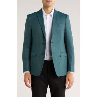 John Varvatos Chevron Virgin Wool Two-Button Sport Coat in Green at Nordstrom Rack, Size 42 Regular
