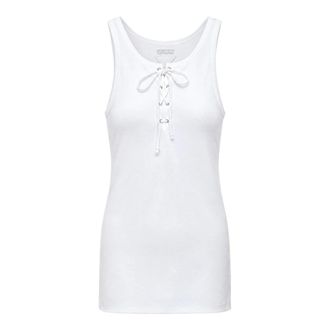 Prada Canotta - Dames - Tops - Wit - Maat: S Katoen