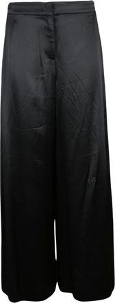 Meimeij Pantalones Anchos de Sat&eacute;n - Trousers - Mujer - Negro - 2XS