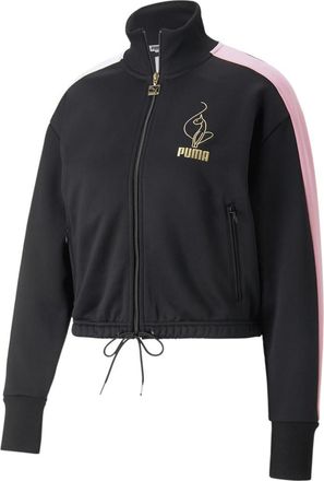 Puma Womens X Baby Phat T7 Crop Jacket Athletic Outerwear Casual Full Zip Drawstring - Black - Size S
