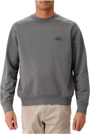 C.P. Company Trui met ronde hals en logo - Heren - Sweatshirts - Grijs - M - Katoen - Hoodies & sweatvesten