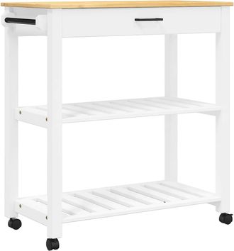 vidaXL Carrito De Cocina Monza Madera Maciza De Pino 84x40x90 Cm Vidaxl