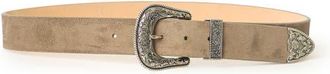 B-Low The Belt Frank Suede Western Belt in Elephant Silver at Nordstrom, Size X-Large