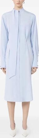 Sportmax ESOPO scarf-detail midi shirt dress - women - Silk/Elastane - 44 - Blue