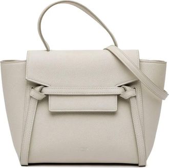 Celine Borsa a tracolla Belt Bag Nano in pelle di vitello pieno fiore 2019 - Grigio