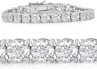 Pompeii3 20 Ct Lab Grown Diamond Tennis Bracelet 14k White Gold 7
