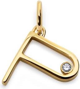 Monica Vinader Lab Grown Diamond Initial Pendant in 18K Gold Vermeil /Diamond P at Nordstrom