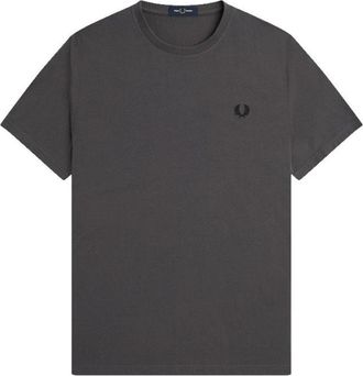 Fred Perry Katoenen gebreid T-shirt - Heren - T-shirts - Grijs - XL - Katoen - Tops