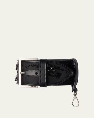 Prada Buckle Embroidered Re-Nylon Wrist Strap