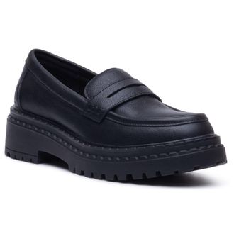 Hush Puppies Odessa Leren Dames Zwarte Instappers