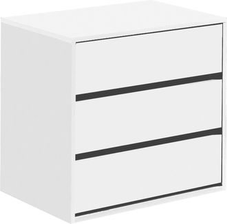 Dmora Cassettiera Antar, Settimanale A 3 Cassetti, Mobile Com&ograve; Basso Per Interno Armadio, Settimanale Moderno, 60x44h57 Cm, Bianco - Dmora