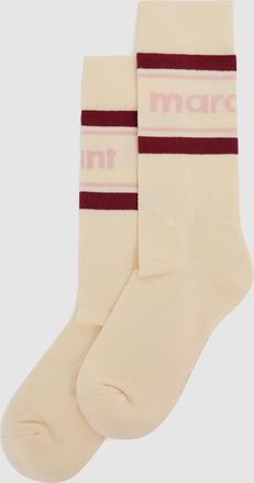 Isabel Marant Chaussettes Dona Ecru Red