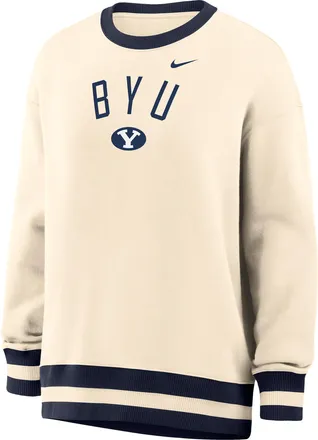 Nike Womens Phoenix (BYU) Oversized Crew-Neck Sweatshirt in Brown | IV9300-120