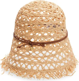 Ruslan Baginskiy Cutout Straw Bucket Hat in Natural Straw at Nordstrom, Size Small/medium