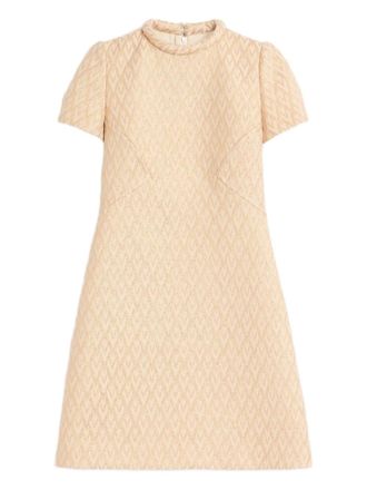 Valentino Garavani Toute La V lurex jacquard mini dress - women - Metallic Fibre/Wool/Polyamide/Acetate/Silk - 42 - Neutrals